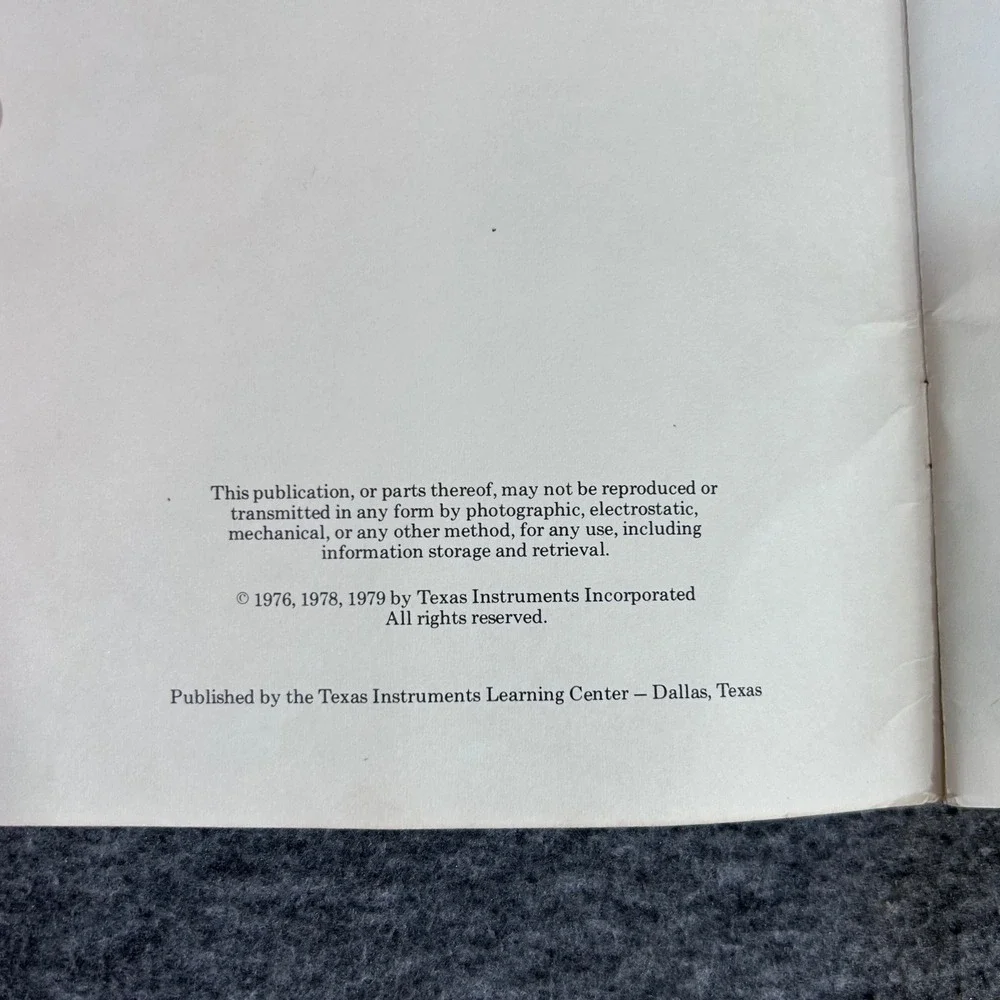 VTG 1979 Texas Instruments Fun with Math Facts Little Professor Activity Book
